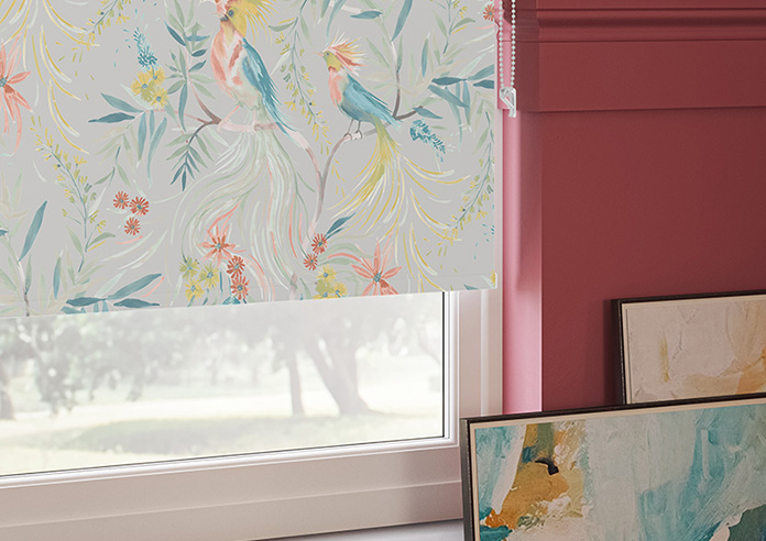 Birds of Paradise, Grey - Twist&Fit Roller Blind - Image 5
